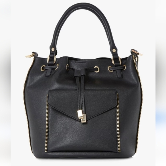 ⭐️40% Off⭐️ Dune London Damzele Day Black Bucket Tote Bag - Picture 1 of 12